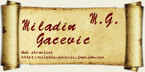 Miladin Gačević vizit kartica